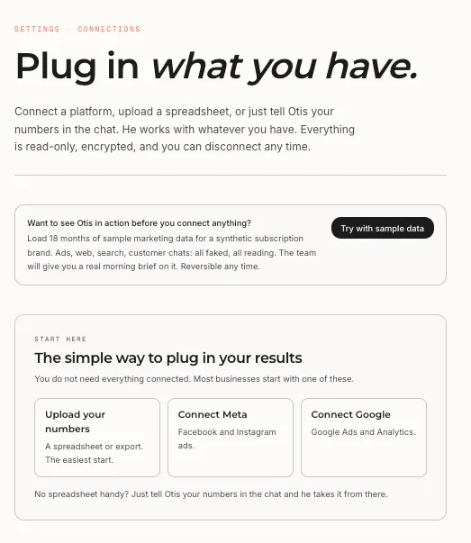 Lens Connect your numbers screen